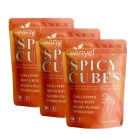 Spicy Cubes, Intimacy Gummies With Chili Pepper, Muira Puama, Maca Root, Epimedium, Helps Promote Hormone Balance, Calmness And Intimacy Wellness (Option: 3 PCS)