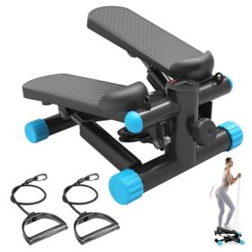 Mini Stepper With Resistance Bands, Portable Full Body Workout Stepper Machine Adjustable Foot Stepper For Fitness (Option: Blue)